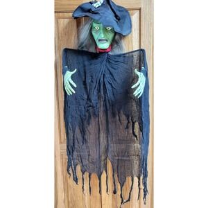 Vintage Gemmy Animated Hanging Witch Shakes Speaks Motion Activated Halloween
